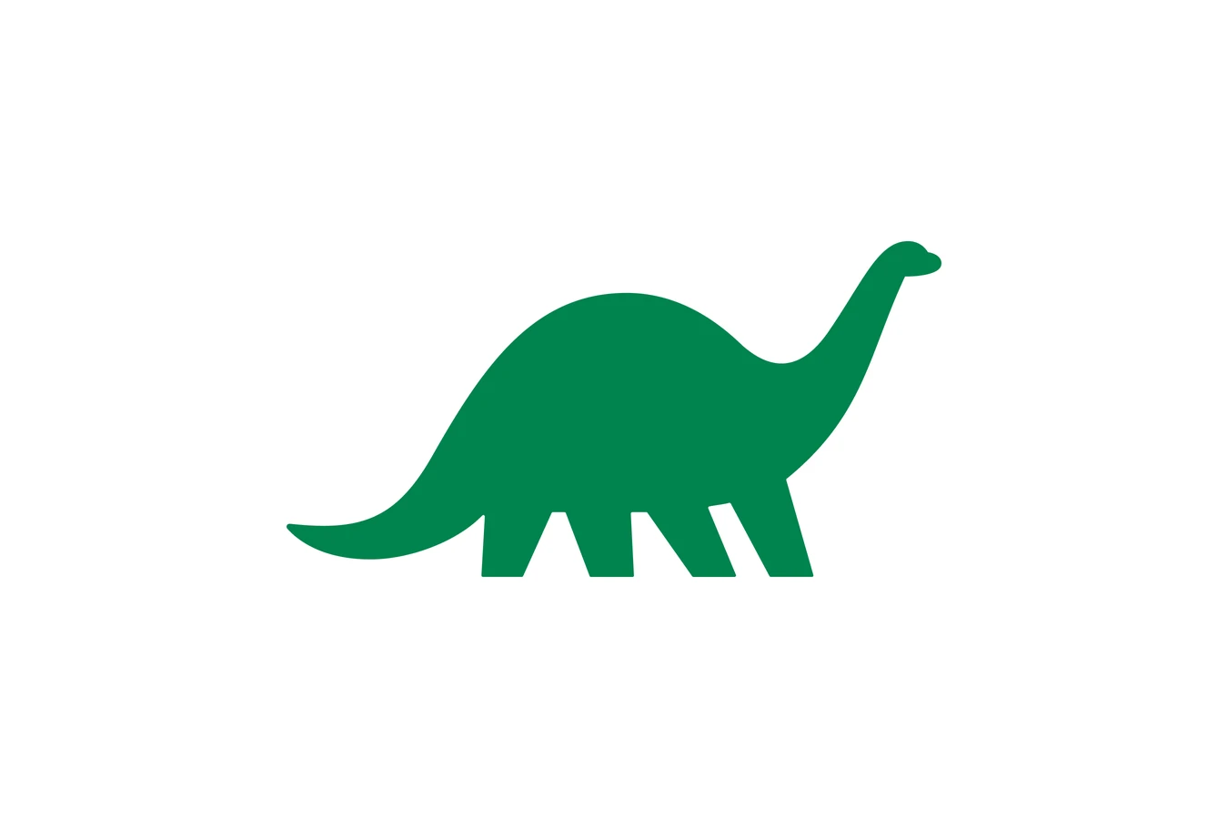 Green dinosaur silhouette on a plain white background